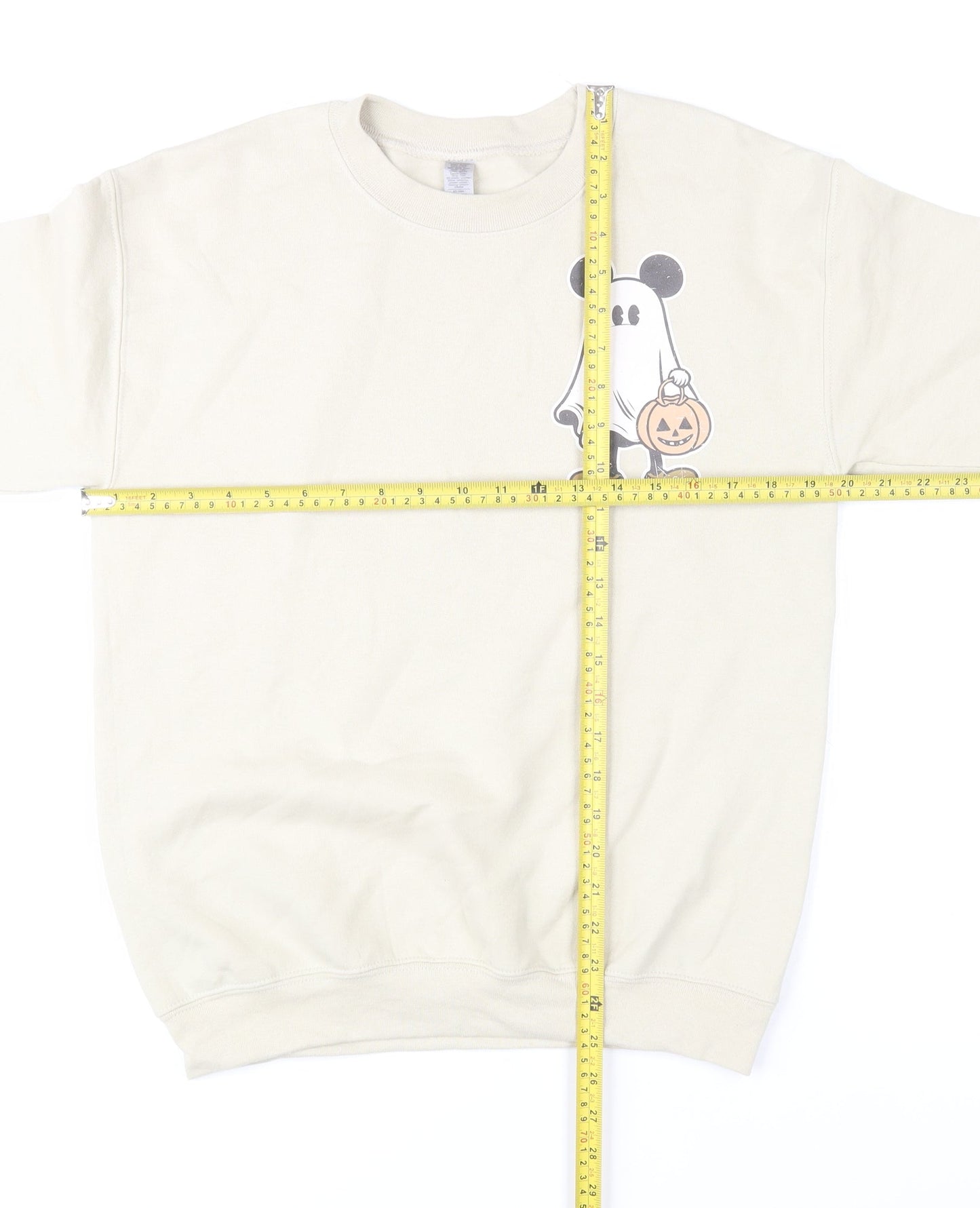 Disney Women Beige Halloween Mickey Mouse Sweatshirt Small