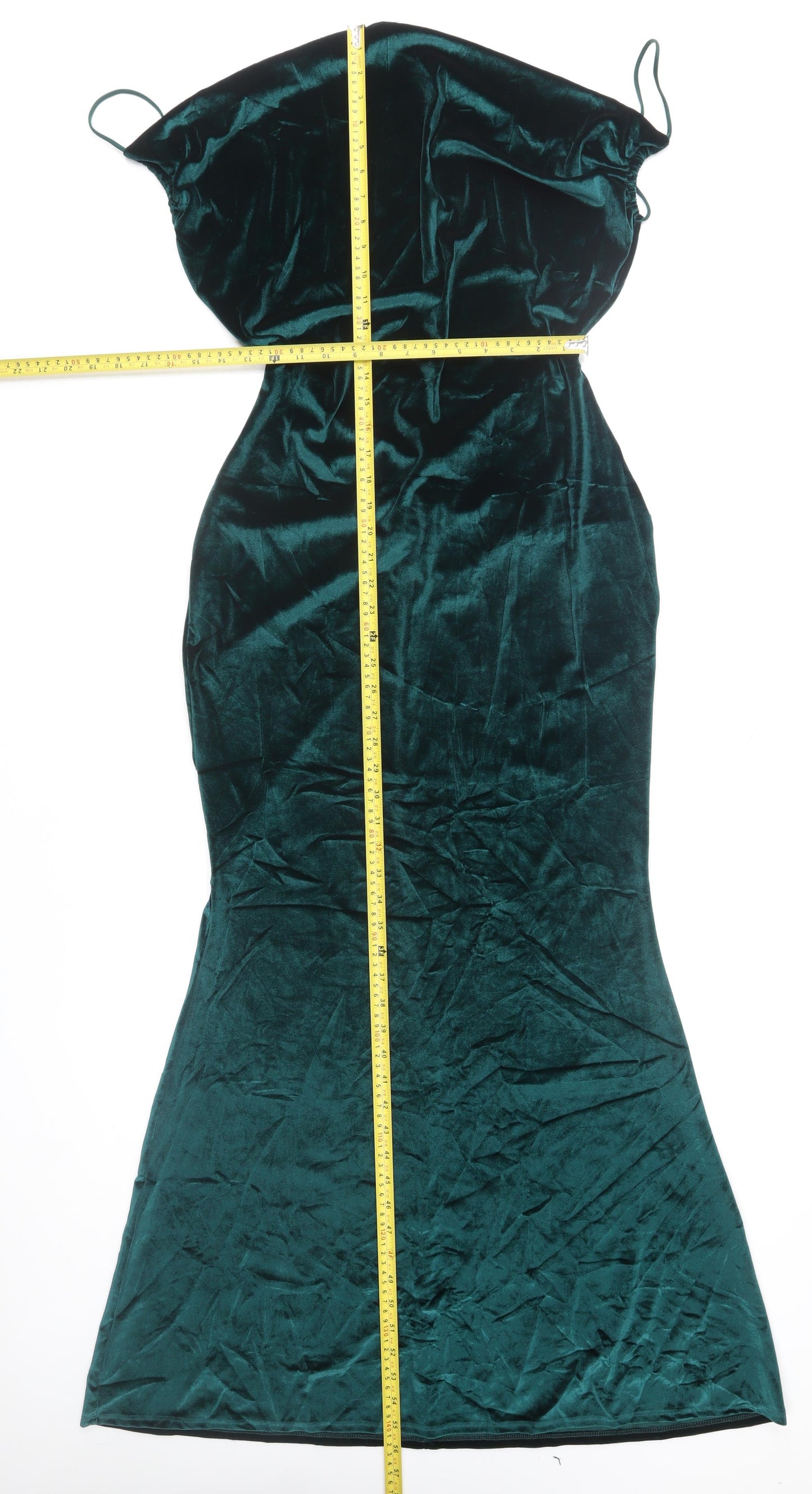 PrettyLittleThing Women’s Green Velvet Long Slip Dress Size 14