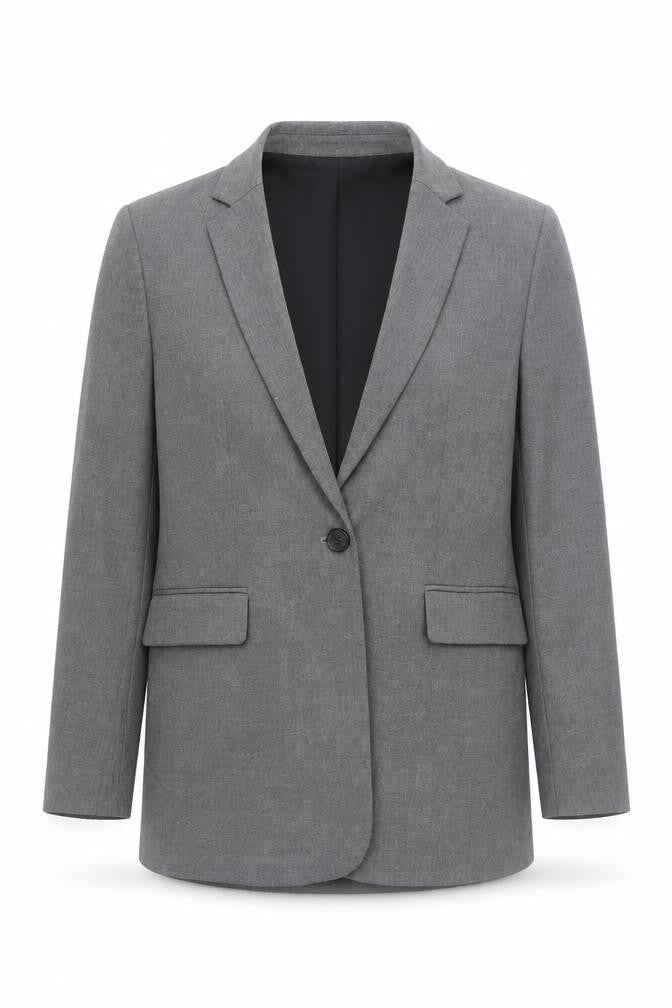 H&M Men’s Grey Blazer Jacket Size M Regular Fit Polyester Mix