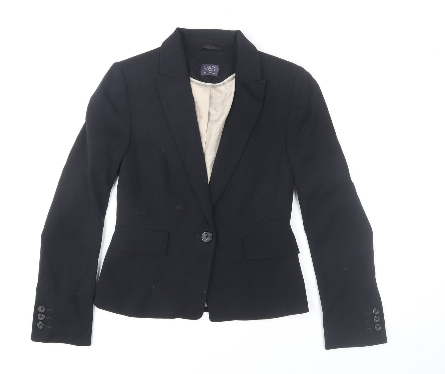 Marks and Spencer Women's Black Blazer Jacket Size 6 Slim Fit