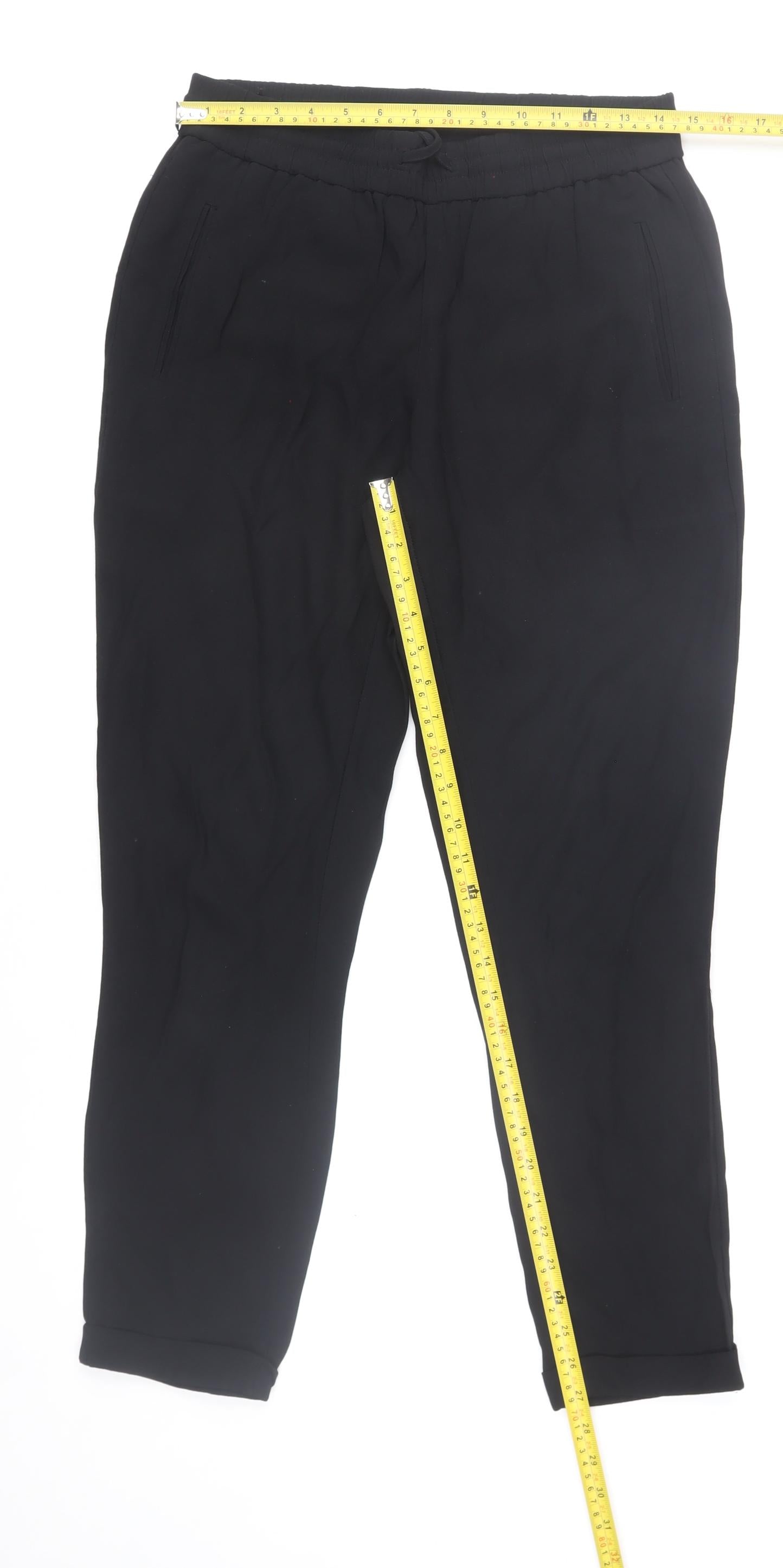 Trenery Women’s Black Jogger Trousers Size 6 Elastic Waist