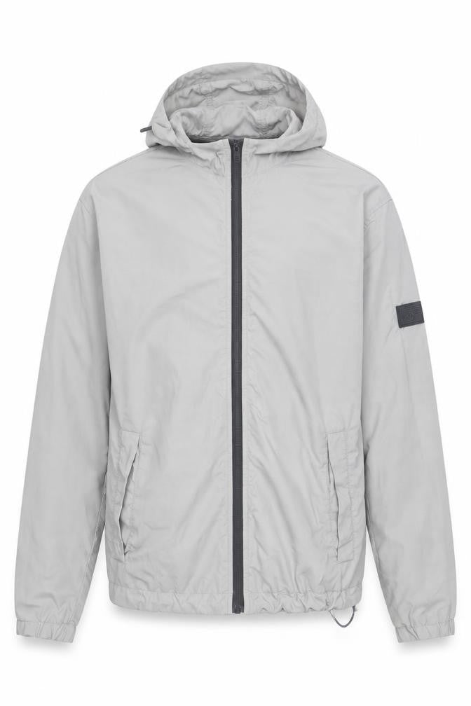 H&M Men's Grey Hooded Windbreaker Jacket Size M Regular Fit