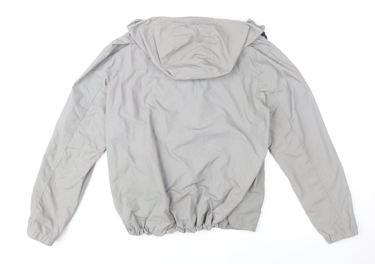 H&M Men's Grey Hooded Windbreaker Jacket Size M Regular Fit