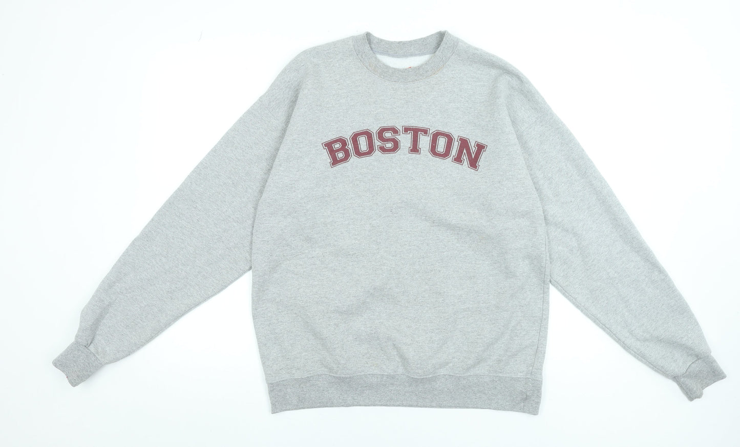 Hanes EcoSmart Grey Boston Sweatshirt Womens Medium Cotton Blend