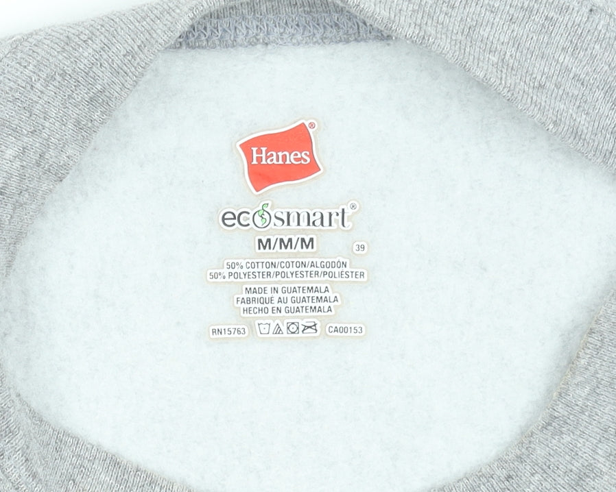 Hanes EcoSmart Grey Boston Sweatshirt Womens Medium Cotton Blend