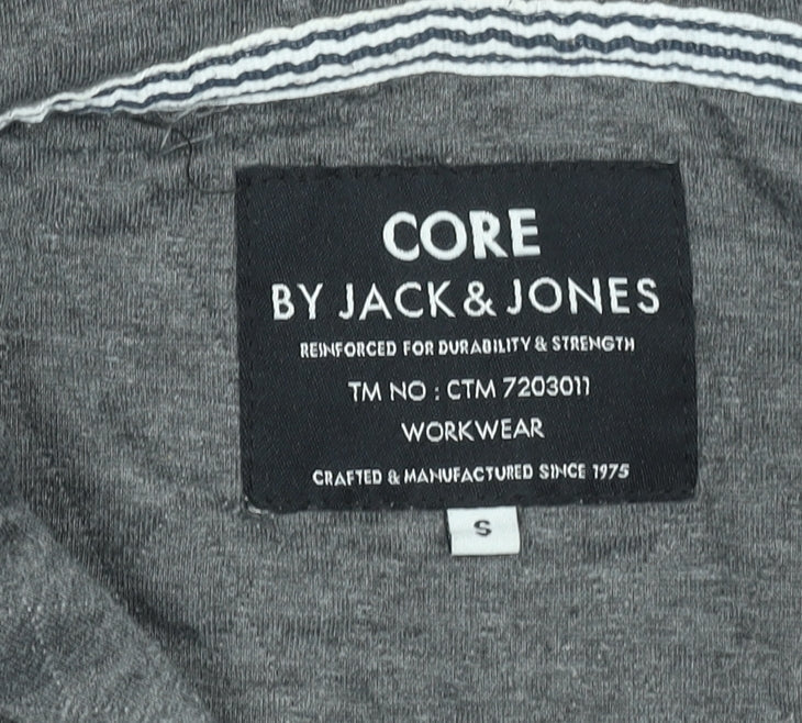 Jack & Jones Men's Grey Full Zip Hoodie Size S Polyester Knit