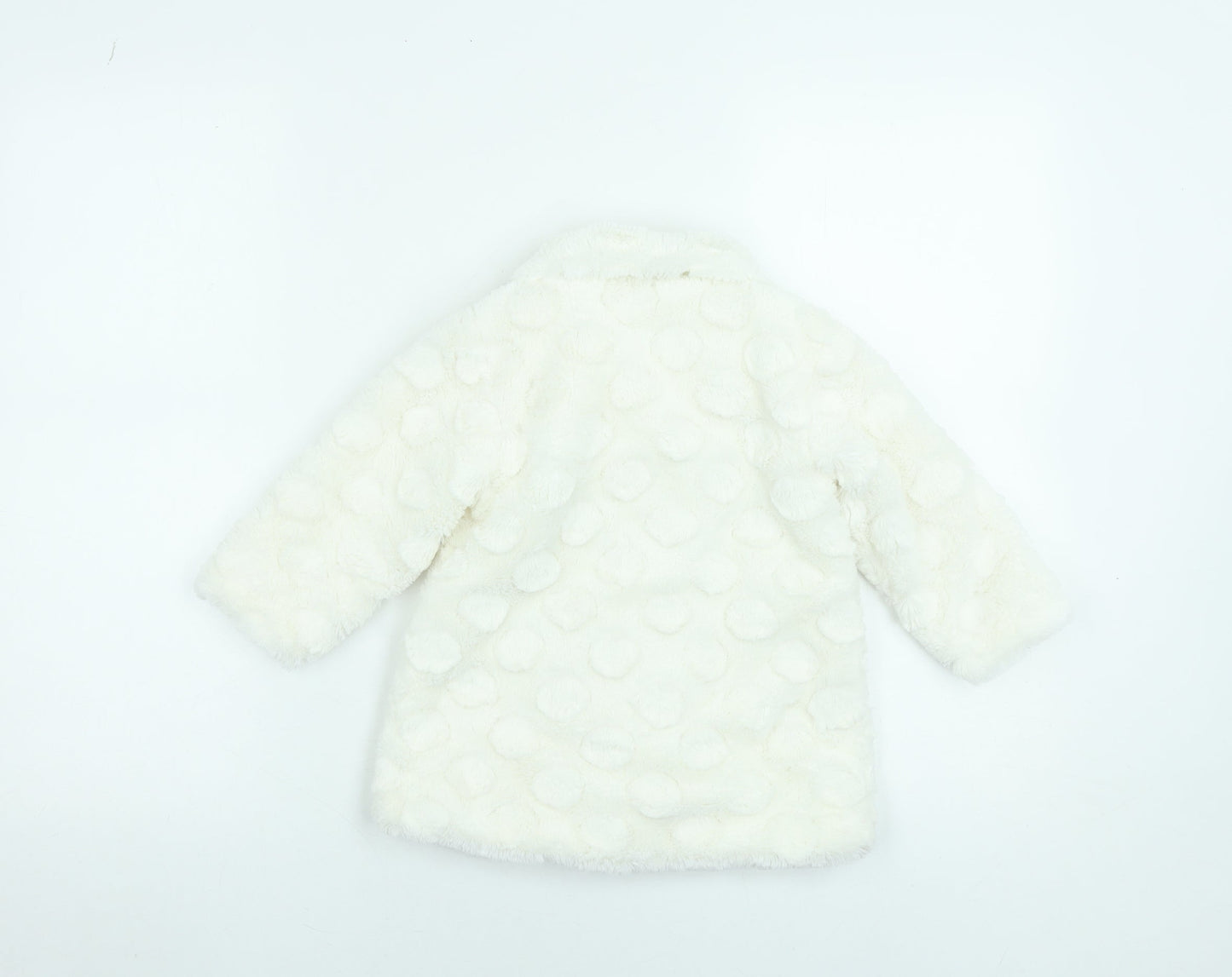 Young Dimension Girls Ivory Polka Dot Faux Fur Coat 12-18 Months Winter