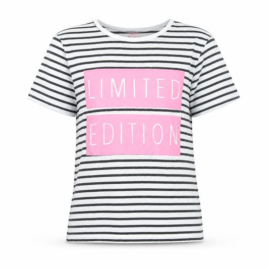 St Bernard Girls Black Striped Limited Edition Cotton T-Shirt 12-13 Years