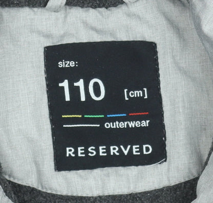 RESERVED Boys Grey Colourblock Hooded Winter Puffer Jacket Size 5 Years