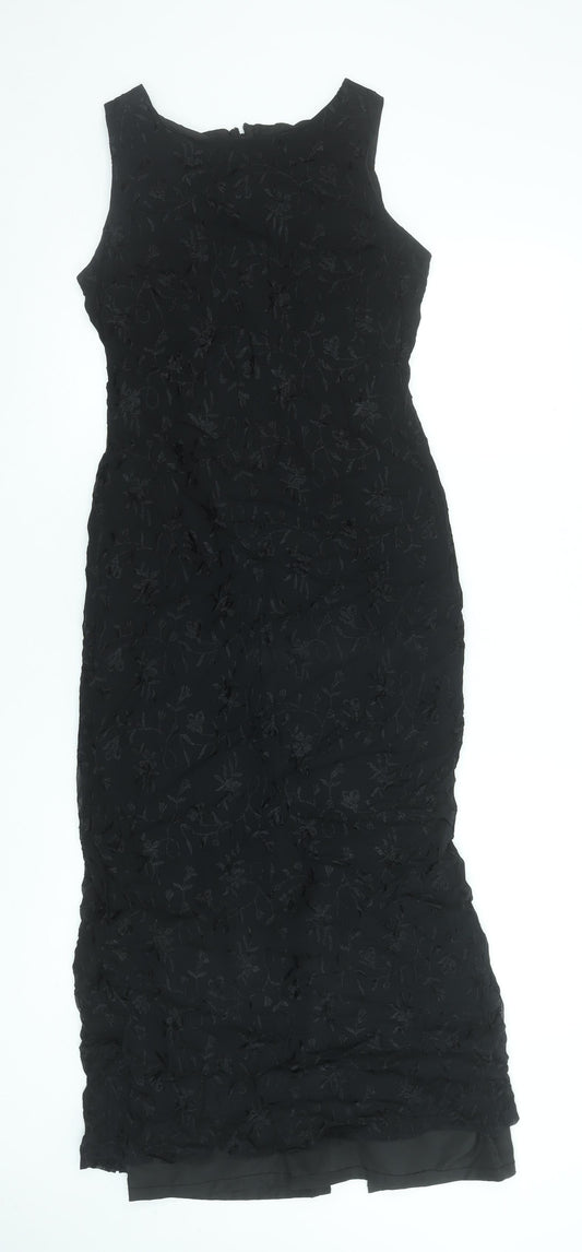 Richards Women's Black Sleeveless Floral Sheath Knee Length Dress Size 10