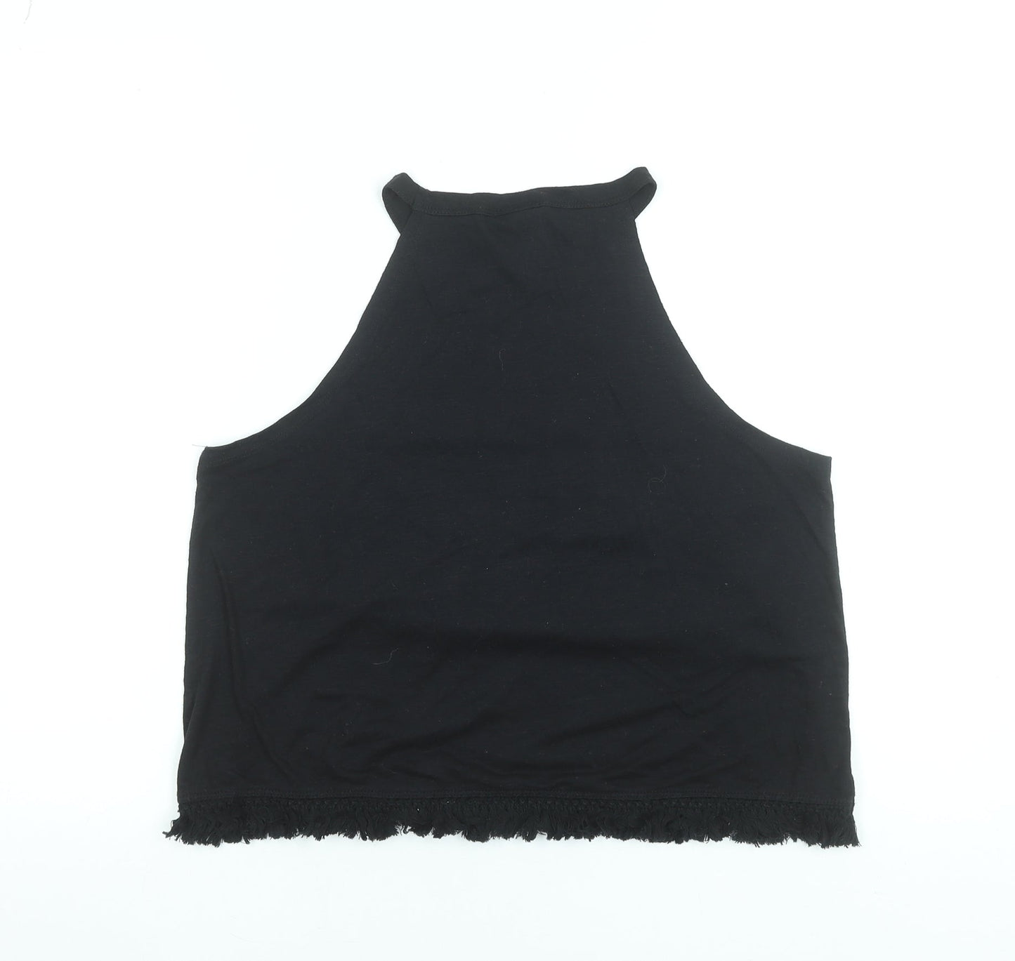 Maui and Sons Womens Black L Cropped Halter Tank Top