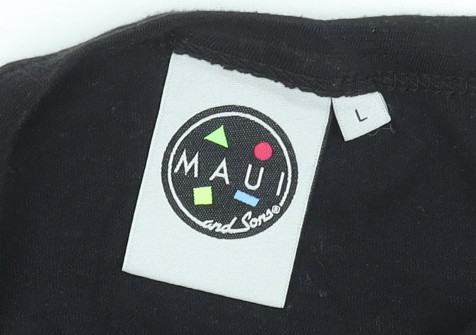 Maui and Sons Womens Black L Cropped Halter Tank Top