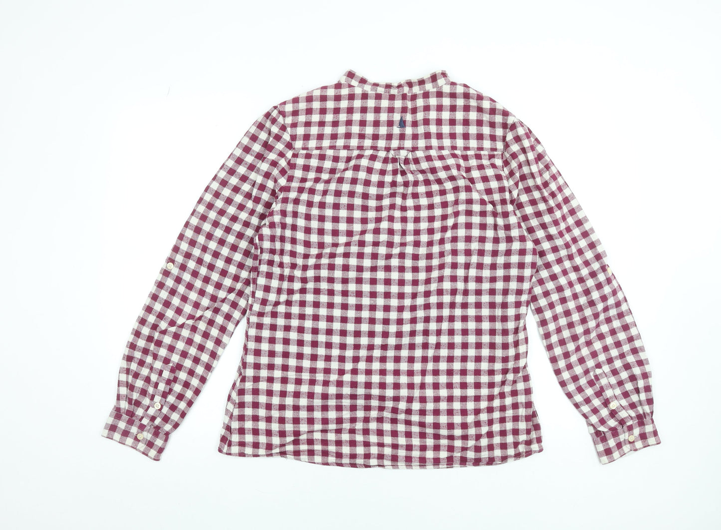 Musto Womens Red Check Cotton Long Sleeve Button-Up Shirt Size 16