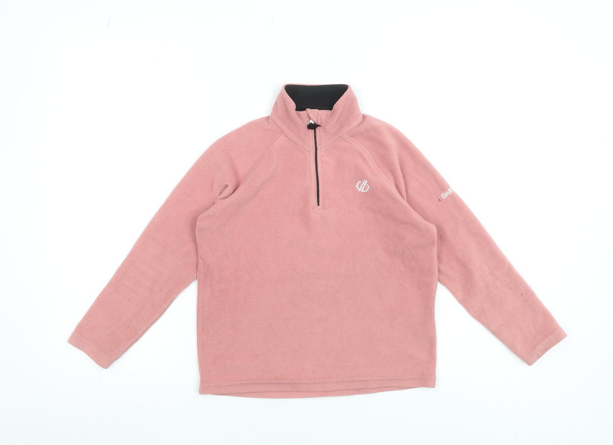 Dare 2B Girls Pink Fleece 1/4 Zip Pullover Sweatshirt 7-8 Years