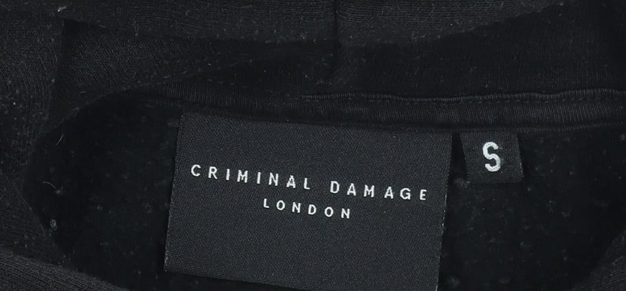 Criminal Damage Men's Black Pullover Hoodie Size S Regular Fit