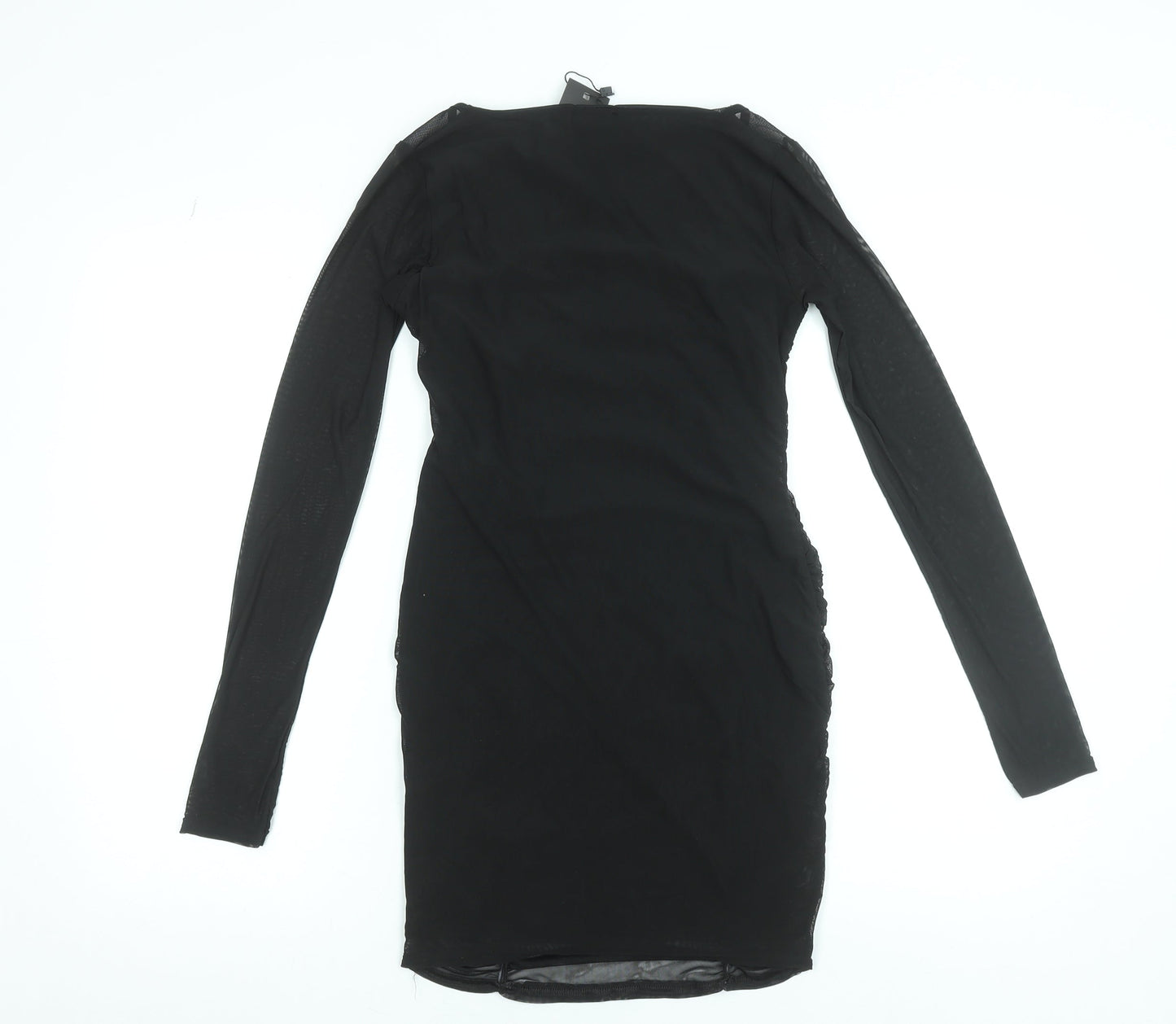 Nasty Gal Womens Black Long Sleeve Bodycon Party Dress UK 10