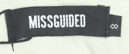 Missguided Women's Beige Slim Fit Zip Pocket Smart Trousers Size 8