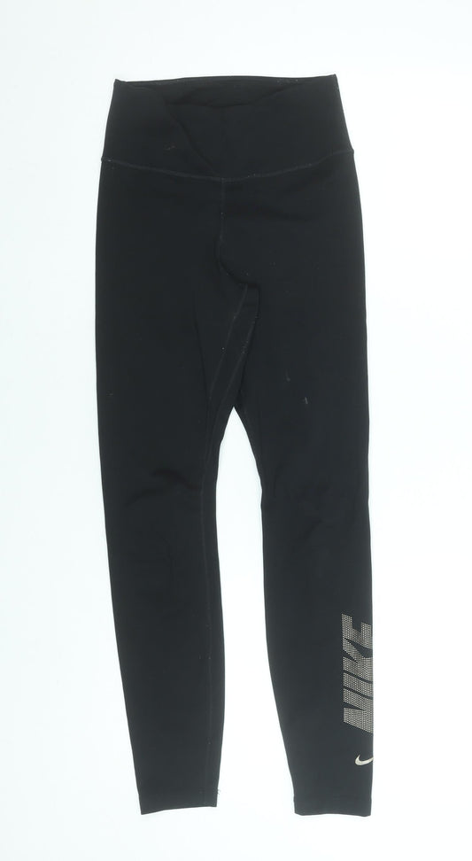 Nike Women's Black XS Dri-FIT Leggings - Stretch High Waist Activewear