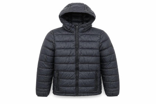 SoulCal & Co Boys Black Hooded Puffer Jacket 7-8 Years Quilted Zip Coat