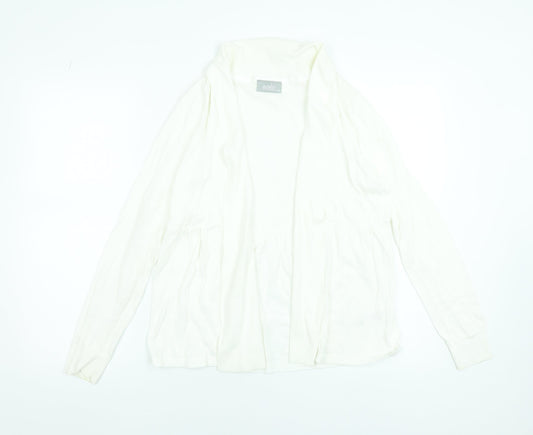 Wallis Women Ivory Cotton Long Sleeve Open Cardigan M