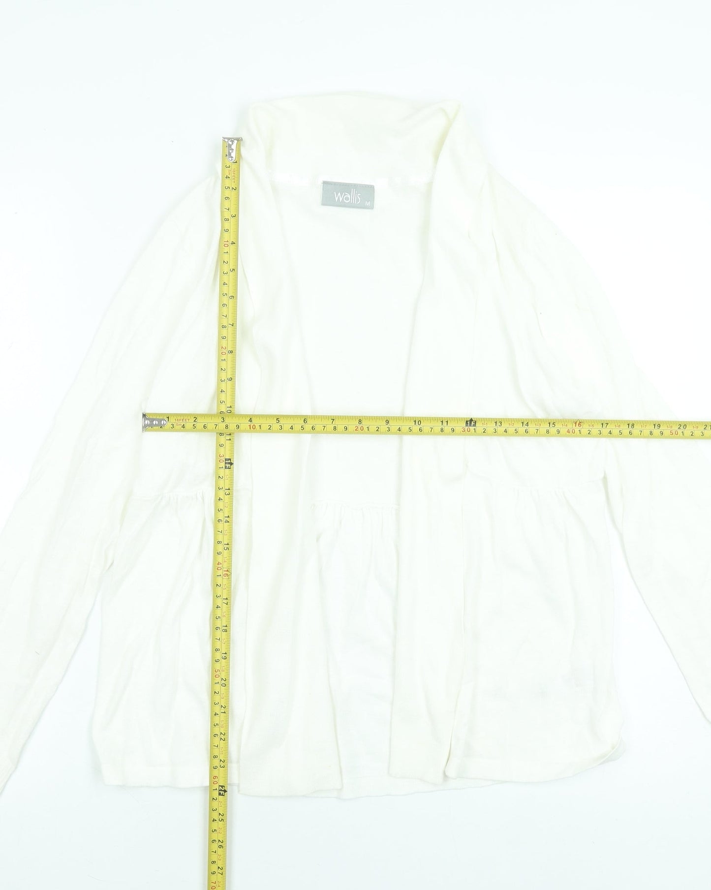 Wallis Women Ivory Cotton Long Sleeve Open Cardigan M