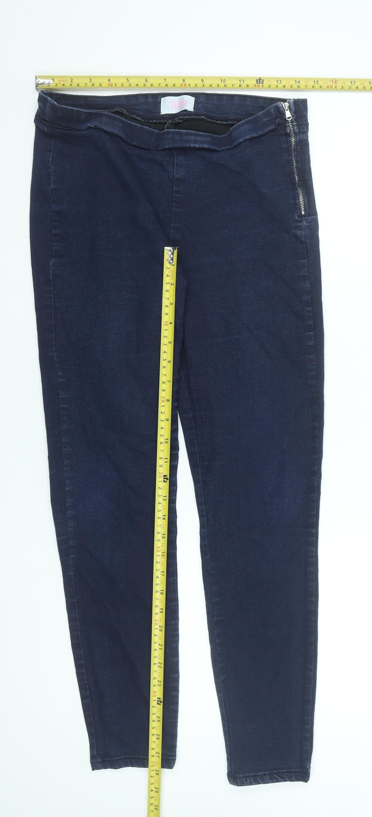 Savida Women’s Blue Slim Fit Jegging Jeans Size 12 Zip Detail