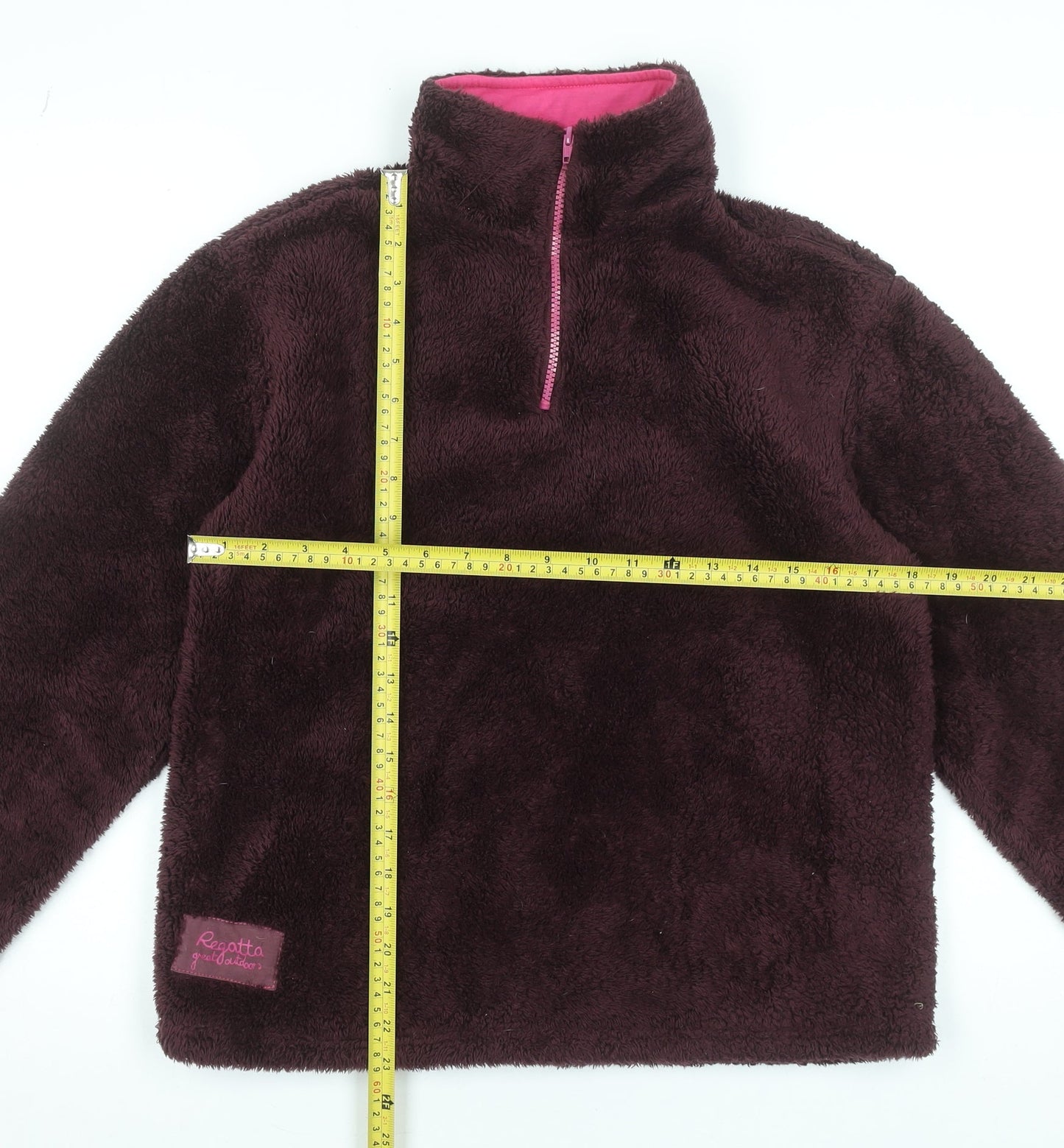 Regatta Girls Brown Fleece Pullover Sweatshirt 16 Years 1/4 Zip Outdoor Top