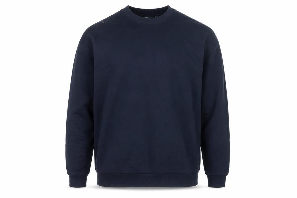 ASOS DESIGN Men’s Navy Blue L Pullover Cotton Sweatshirt Crew Neck