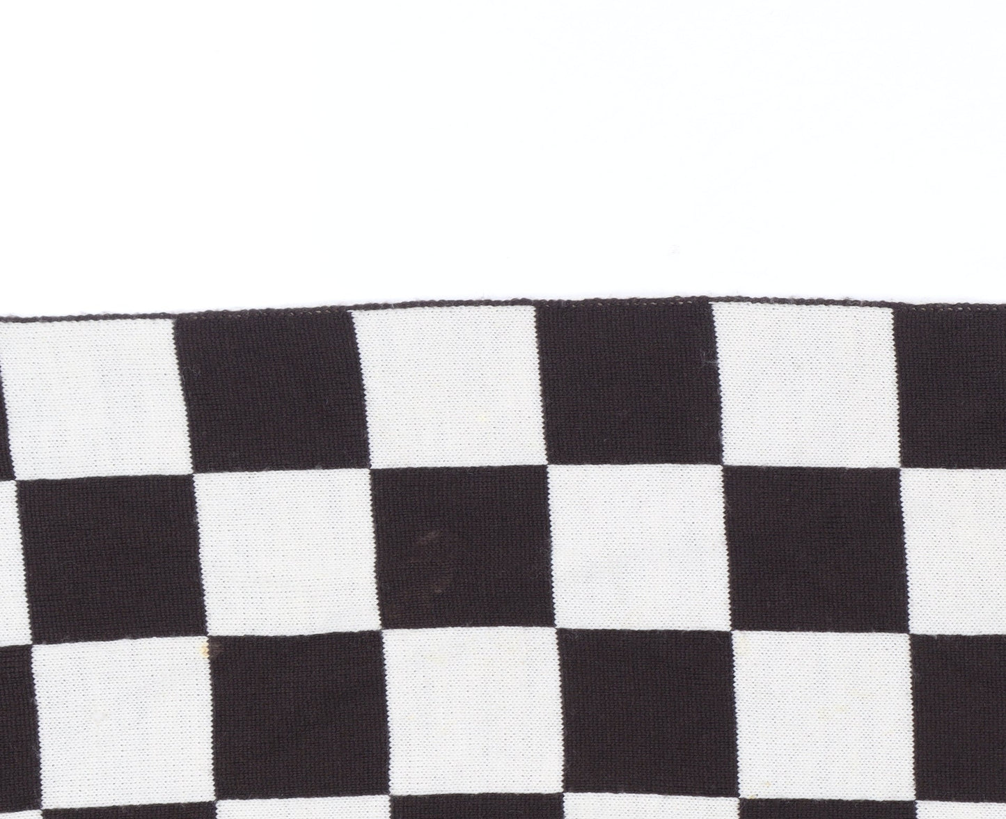 Fendi Women’s Black & White Wool Rectangle Scarf Check Pattern Made in Italy