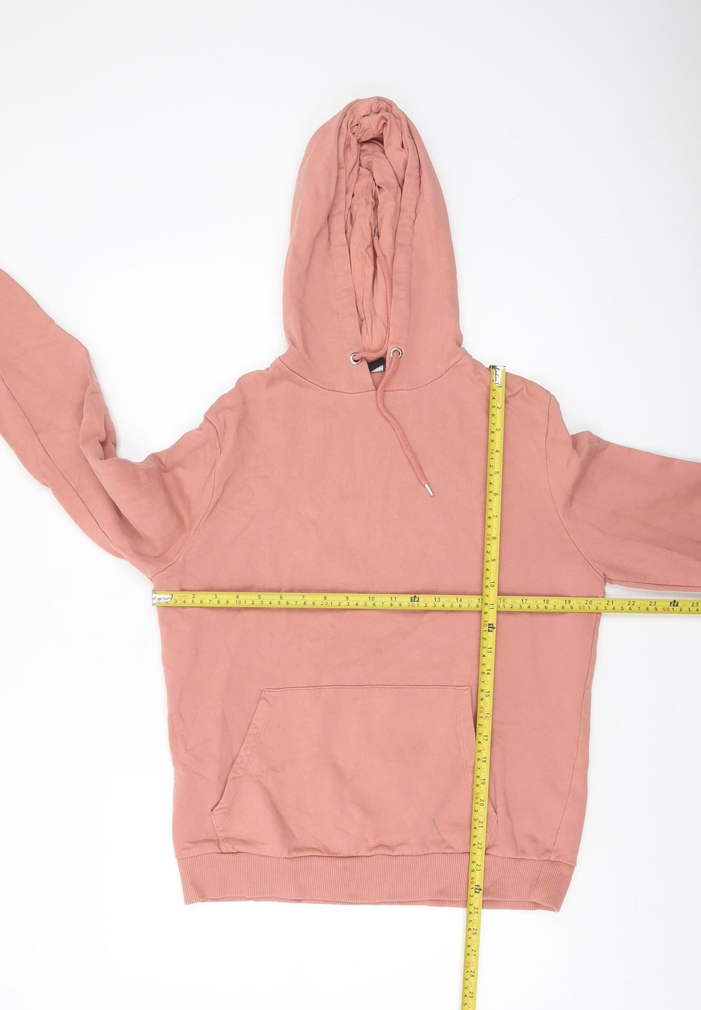 ASOS DESIGN Men's Pink Pullover Hoodie Size M Fleece Casual