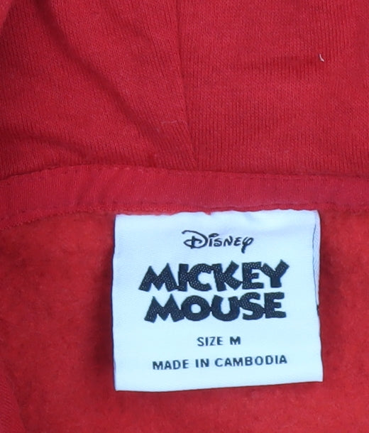Disney Mickey Mouse Red Men's Pullover Hoodie Size M