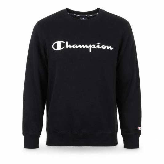 Champion Men's Black Small Crew Neck Logo Pullover Sweatshirt