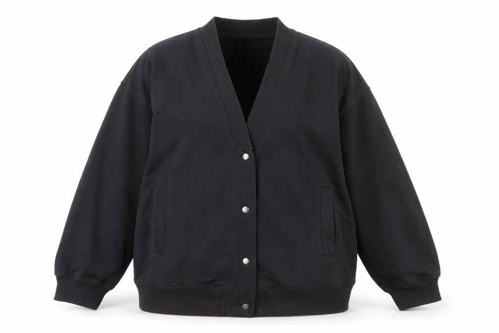 Zara Women Black Cotton Blend Varsity Jacket Size 12