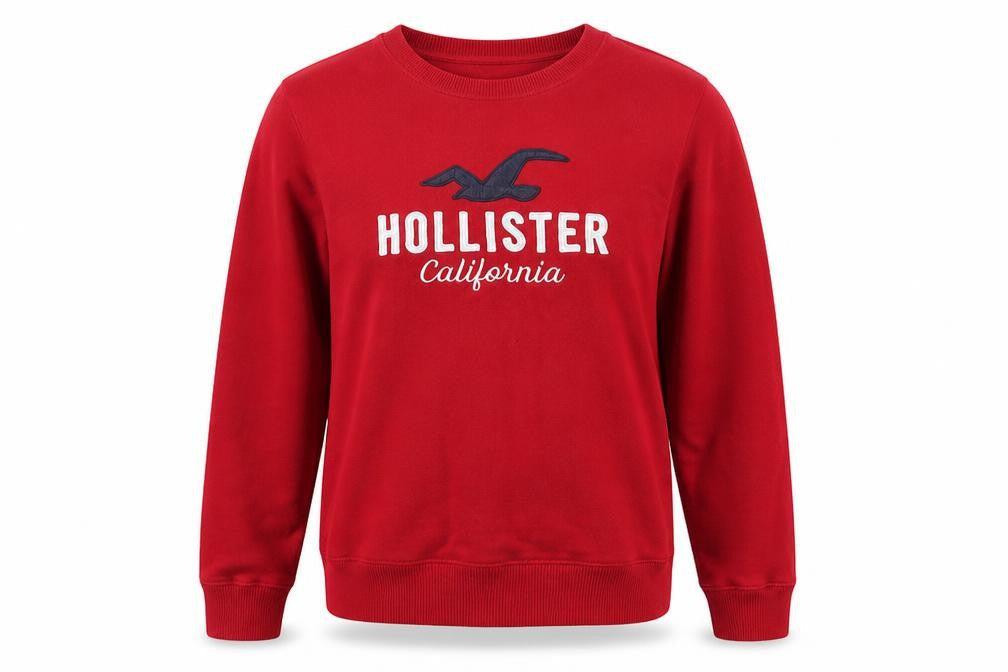 Hollister Womens Red Logo Pullover Sweatshirt Small
