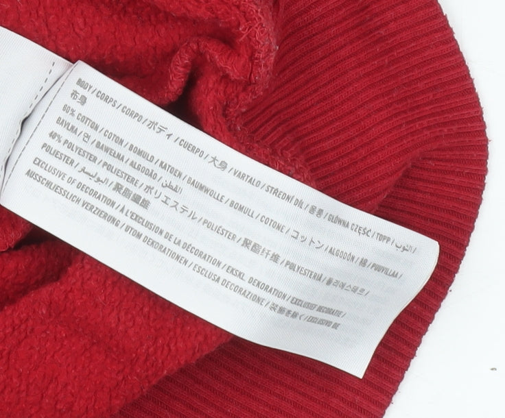 Hollister Womens Red Logo Pullover Sweatshirt Small
