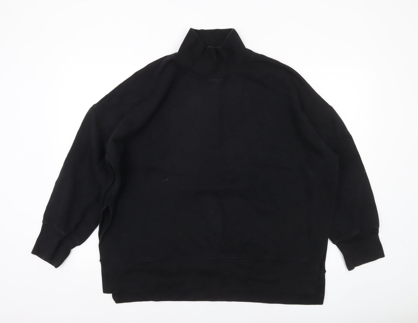 French Connection Womens Black High Neck Pullover Sweatshirt Size L