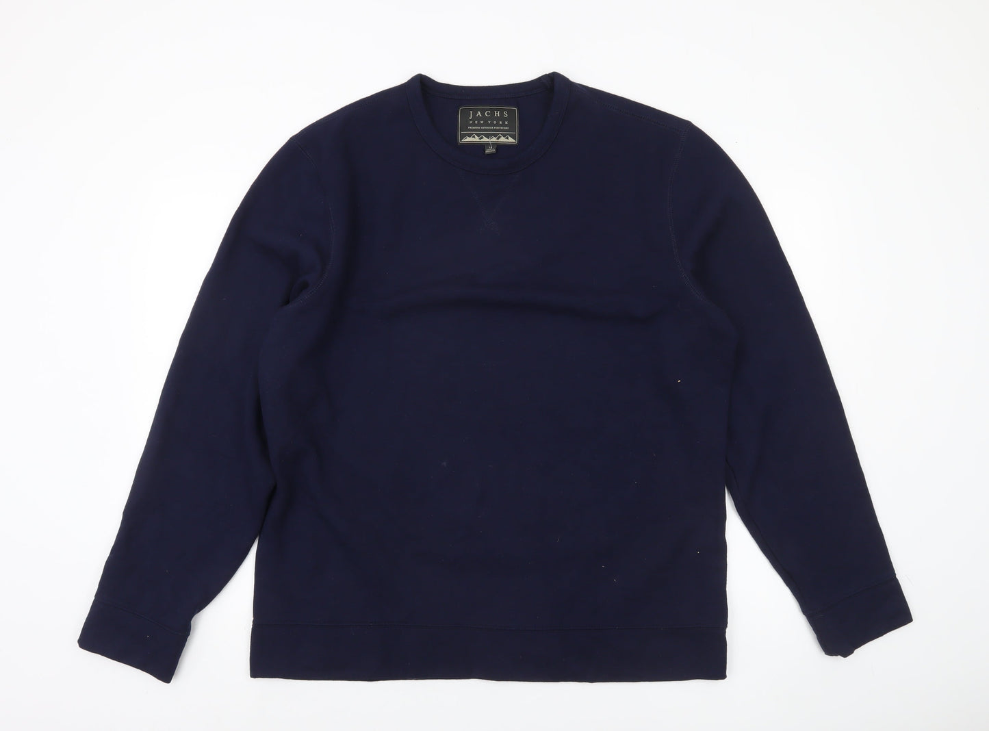 JACHS New York Men's Blue Crew Neck Pullover Sweatshirt L Regular Fit