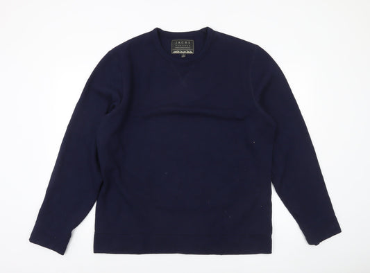 JACHS New York Men's Blue Crew Neck Pullover Sweatshirt L Regular Fit