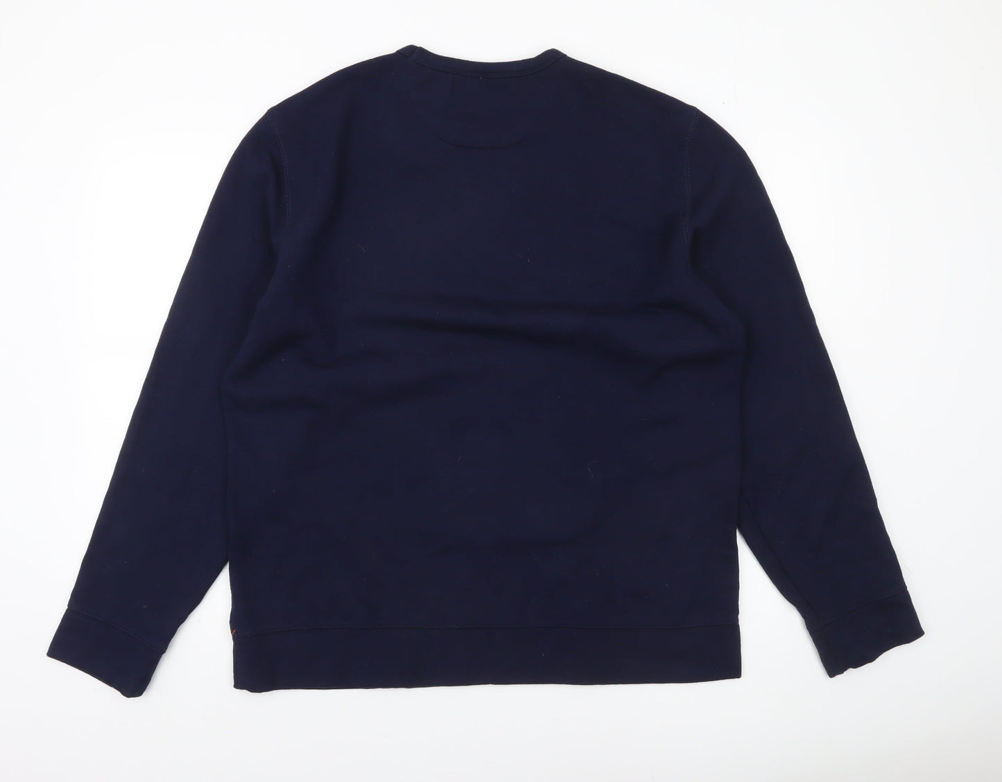 JACHS New York Men's Blue Crew Neck Pullover Sweatshirt L Regular Fit