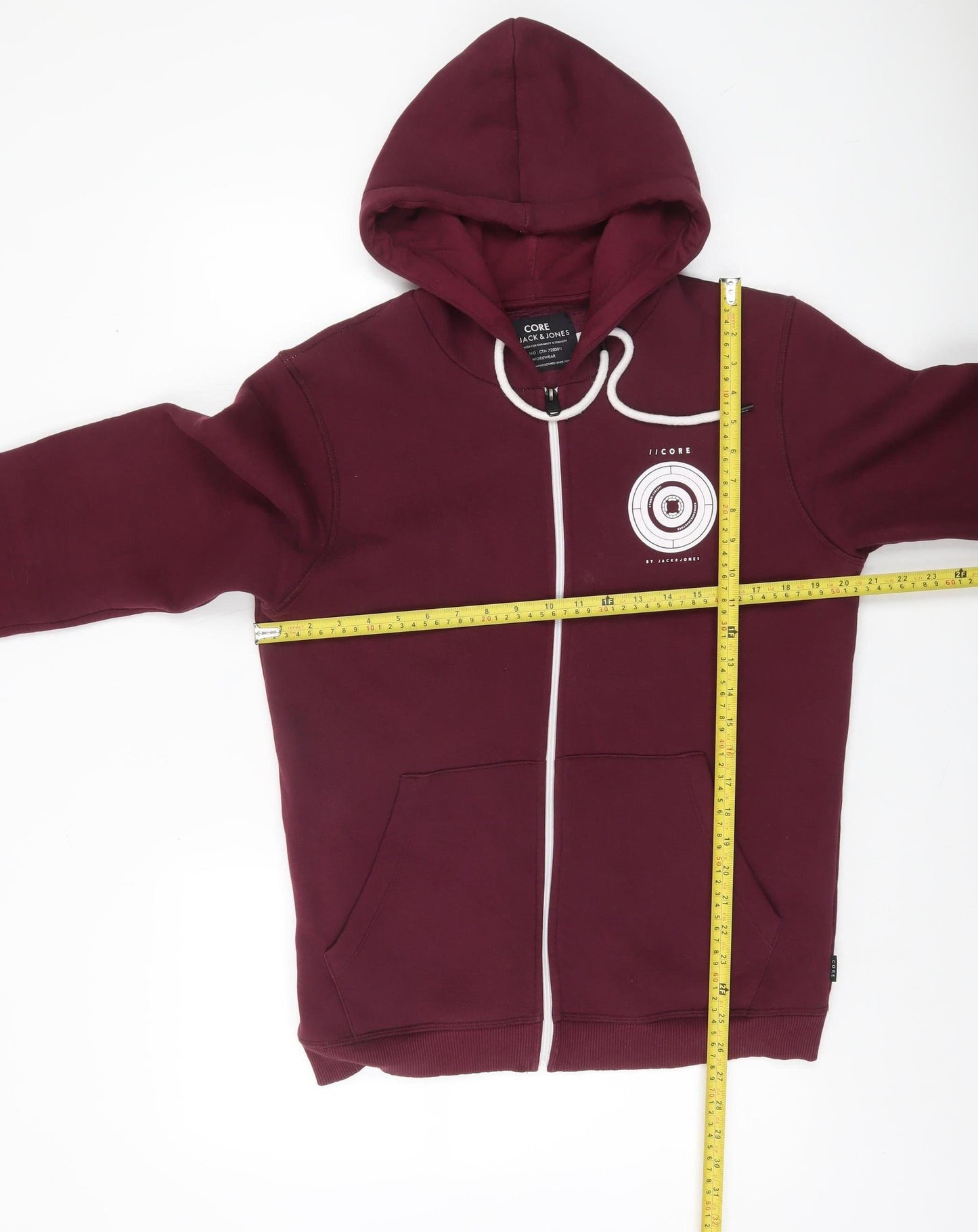 Jack & Jones Men's Red Full Zip Hoodie Size M