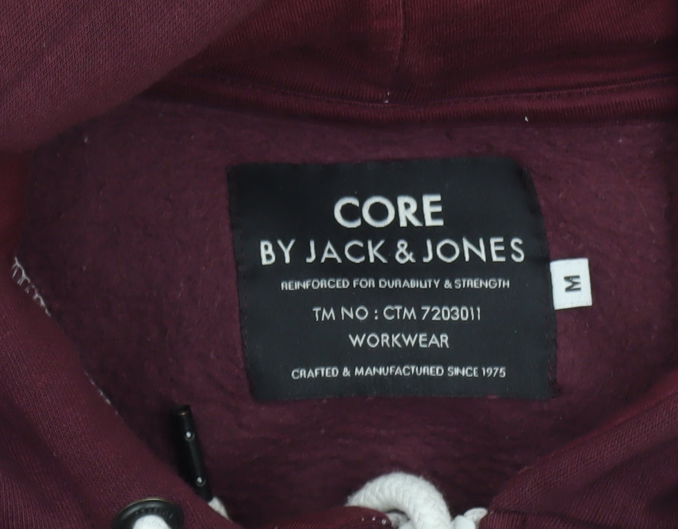 Jack & Jones Men's Red Full Zip Hoodie Size M