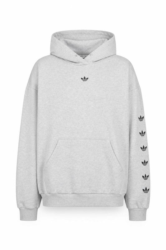 Adidas Women's Grey Hoodie UK 4 Cotton Pullover Sweatshirt