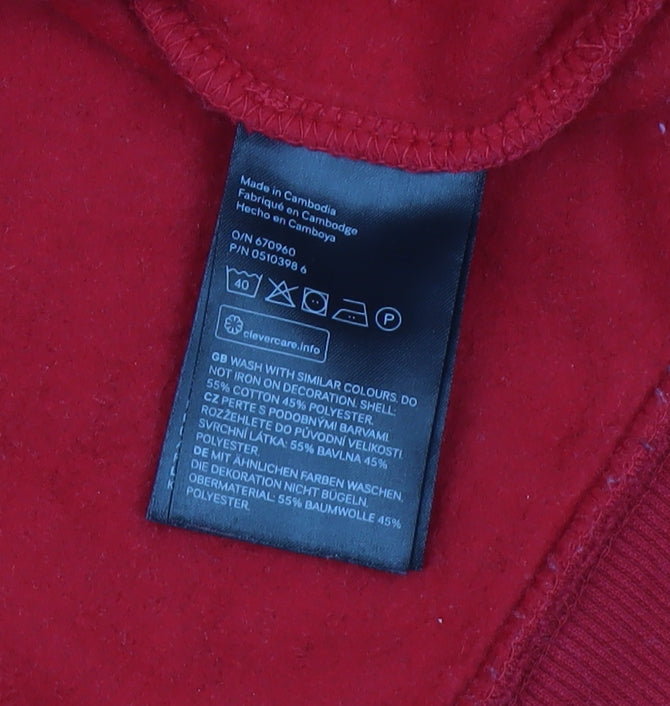 H&M L.O.G.G. Men's Red XL Pullover Hoodie with TMRRW Graphic