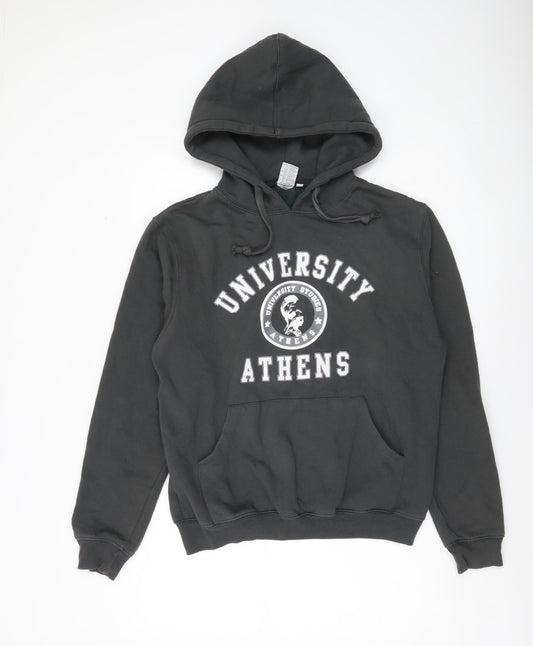 Lemon Collection Men's Black Pullover Hoodie Medium University Athens Graphic
