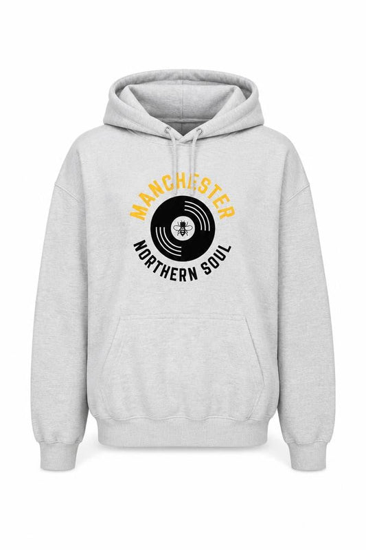 Manchester Souvenirs Men's Grey Pullover Hoodie L Graphic Print