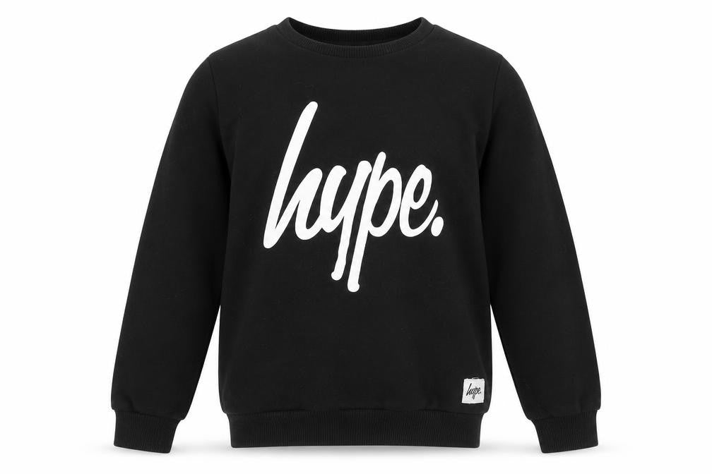 Hype Boys Black Graphic Logo Pullover Sweatshirt 11-12 Years