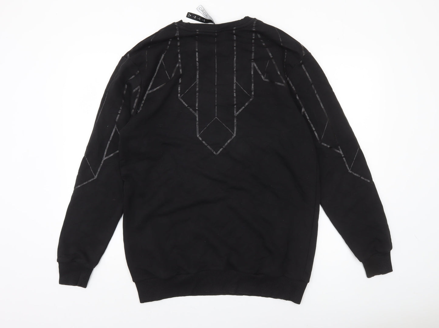 AQ/AQ Men's Black Geometric Crew Neck Sweatshirt Size L