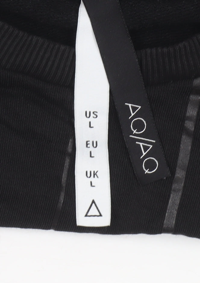 AQ/AQ Men's Black Geometric Crew Neck Sweatshirt Size L