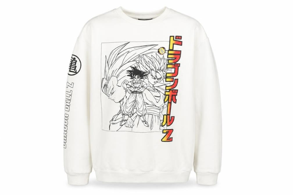 Dragon Ball Z Boys White Sweatshirt 10-11 Years Anime Graphic Pullover