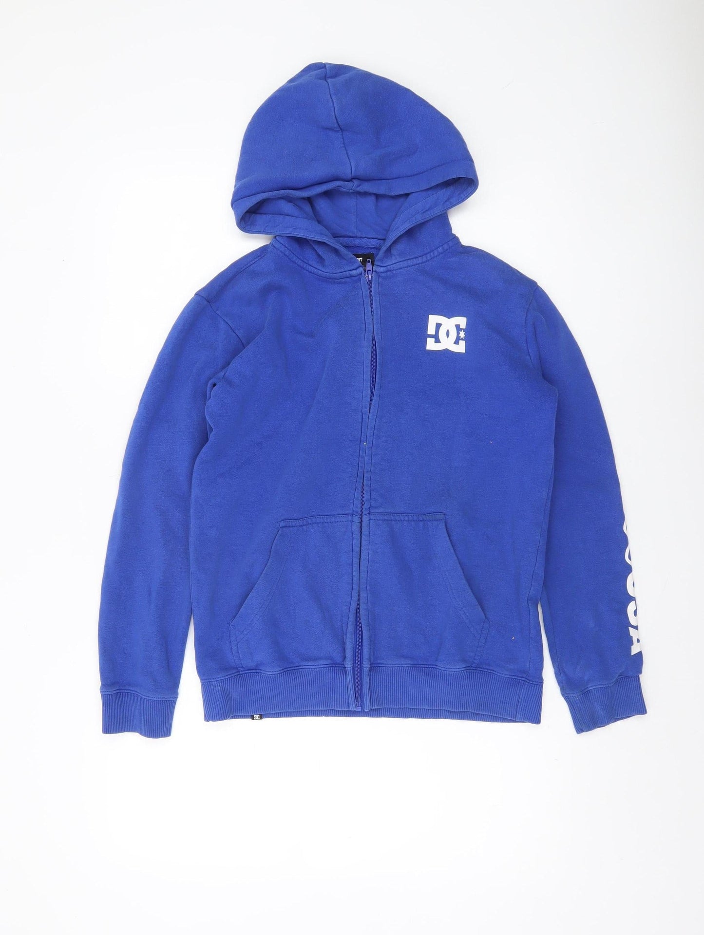 DC Boys Blue Full Zip Hoodie 12 Years Cotton Blend Casual Hooded Sweatshirt